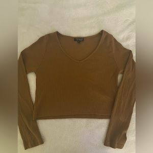 Aesthetic chocolate brown sleeve top